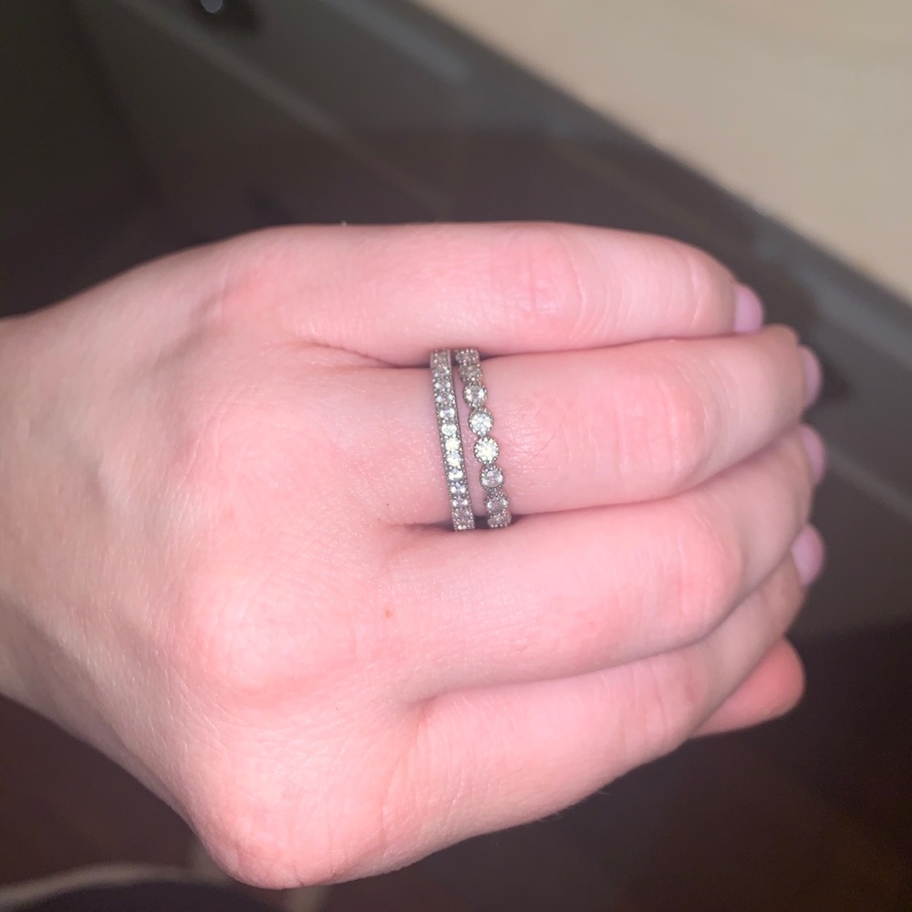 2 piece bridal set stack - Stamped 925